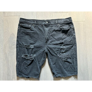 Levi’s 511 Men’s Shorts Size 42 Black‎ Denim Distressed
